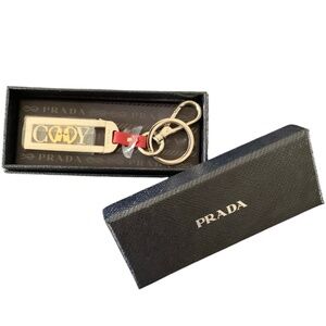 Prada Two Tone Letter & Couple Move Keychain NWOT